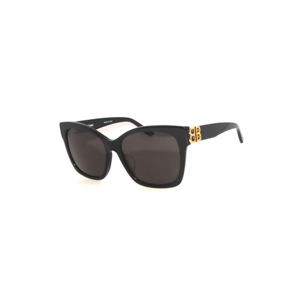 Balenciaga Womens BB0102SA 001 Black Gold Logo Sunglasses - Picture 5 of 7